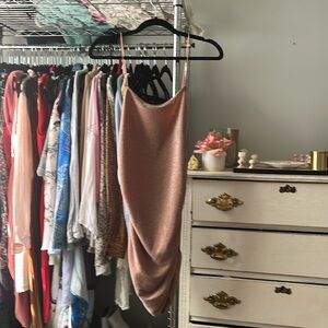 Sparkly Orange Slip Dress